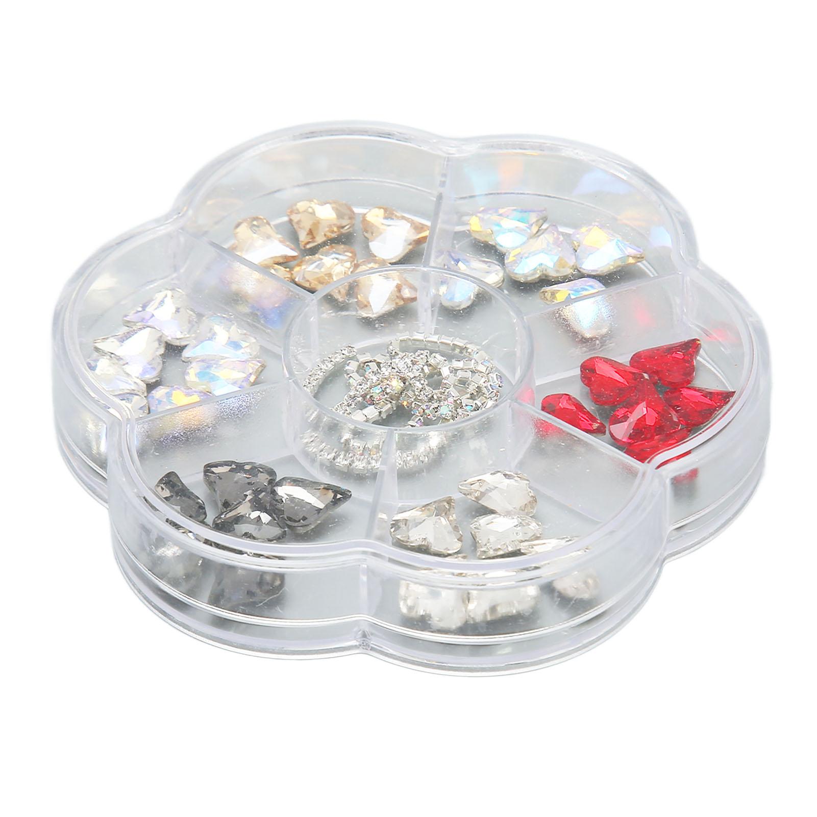 

1 коробка смоляных украшений для дизайна ногтей, блестящие аксессуары для ногтей, принадлежности для самостоятельного украшения, разные размеры