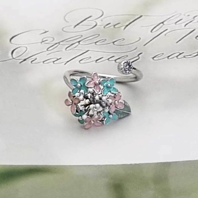 Ollia Brilliant Hortensienblüte Punkt Mode Ring