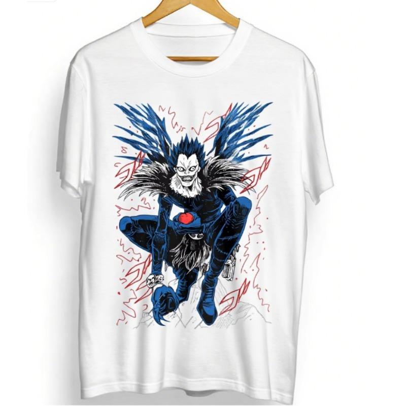 

Тренд Четыре Сезона 2025 Косплей Нейтральная Кира Рюк Футболка Тетрадь Смерти Хоррор Аниме Черная Графическая Футболка Подарки Футболка Все Размеры 4XL