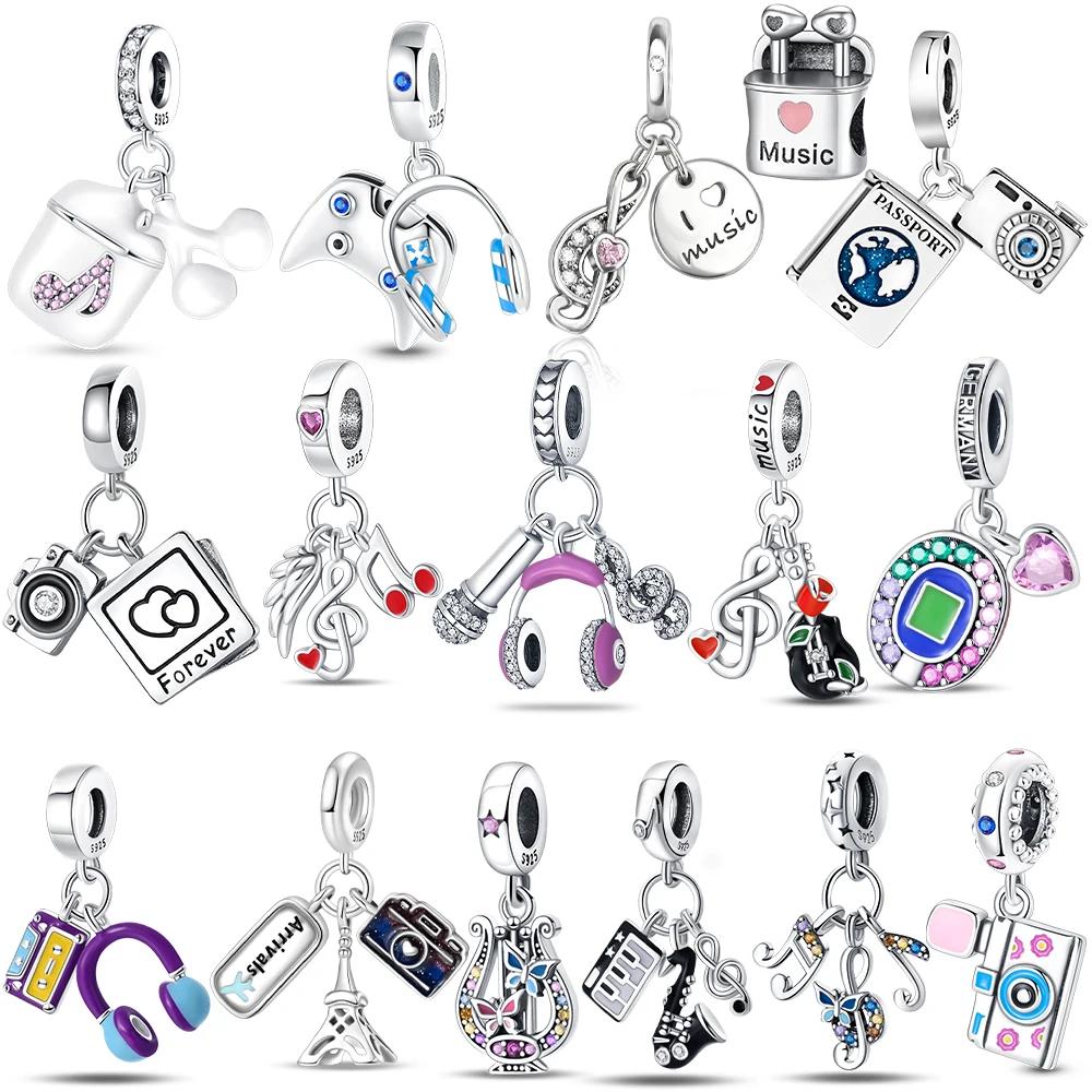Charms Colorful Zircon Note Headphones Game Console Beads Fit Bracelet Women Jewelrycopper Original Making Diy Gift