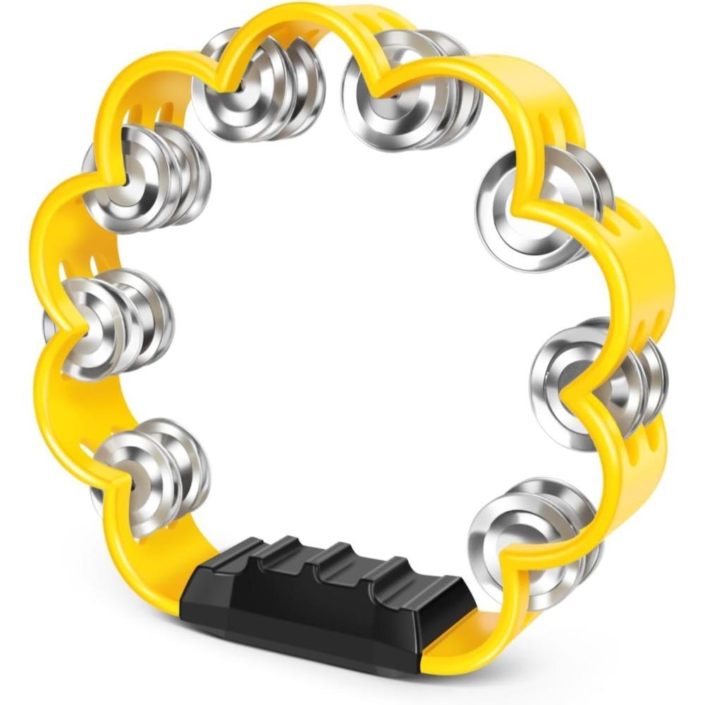 Pleasant Jingle Percussion Tambourine Handheld Hand Cranked Bell  Musical Rhythm Instrument