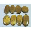 322Cts. Natural Tiger Eye Oval Cabochon Loose Gemstone 8Pcs Lot 33-38 MM A-823