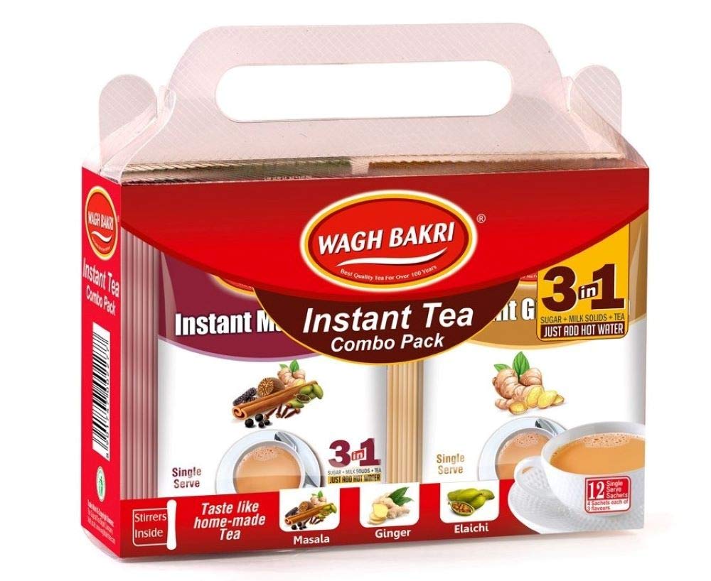 

Wagh Bakri Ginger, Instant Tea Premix Combo, 12 Sachets, 168 Gram (Pack of 2)