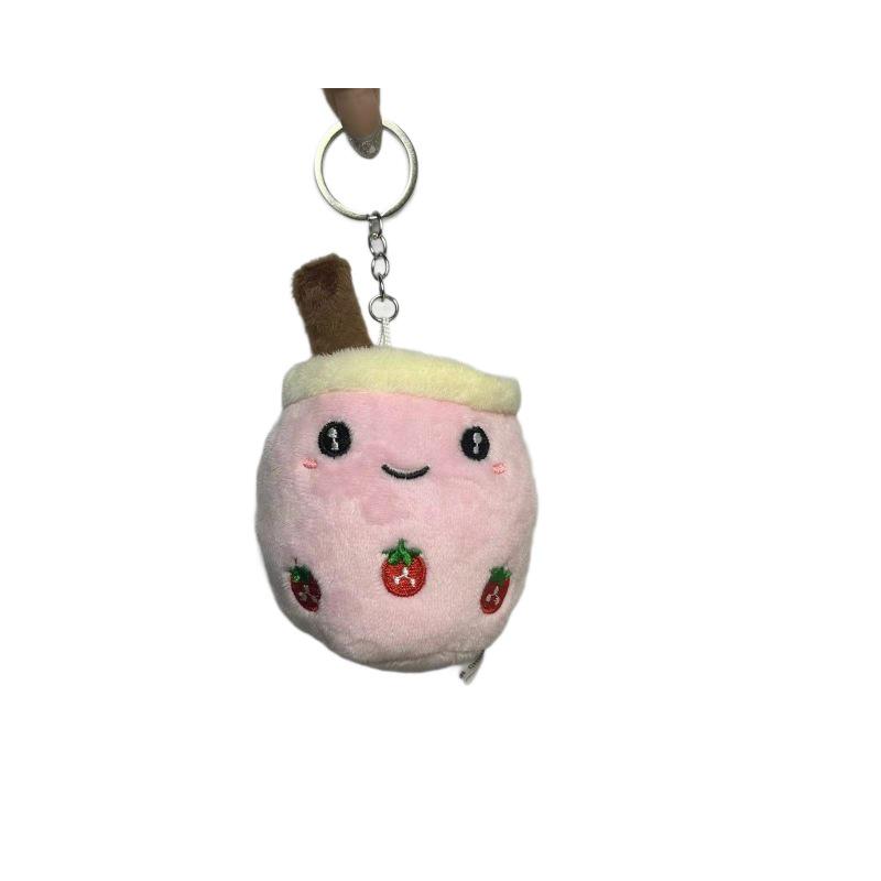 Adorable Milk Tea Cup Plush Keychain Doll