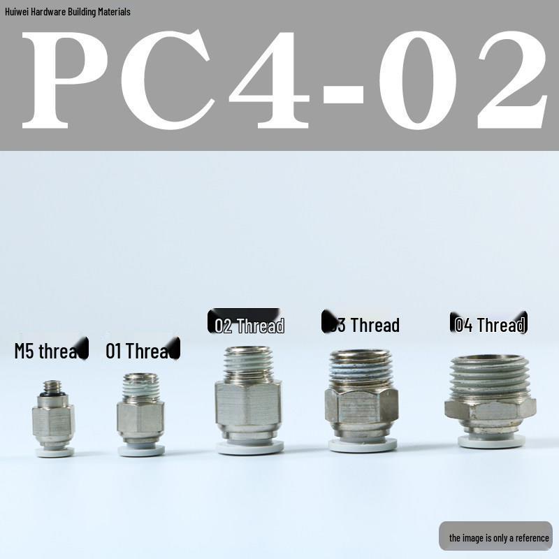 Pneumatic Push-to-Connect Air Hose Fitting - Quick Connectors PC6, PC8, PC12 (M5 Thread)