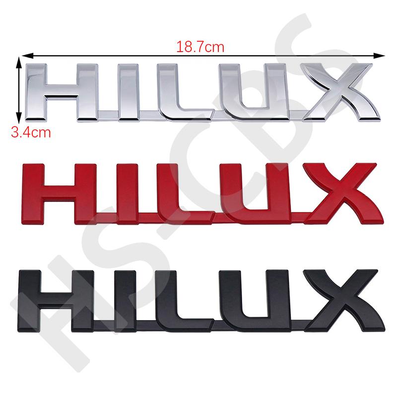 3 Color Metal HILUX Labeling Logo 3D Car Letter Rear Trunk Sticker Badge Tailgate Emblem Car Styling Accessories