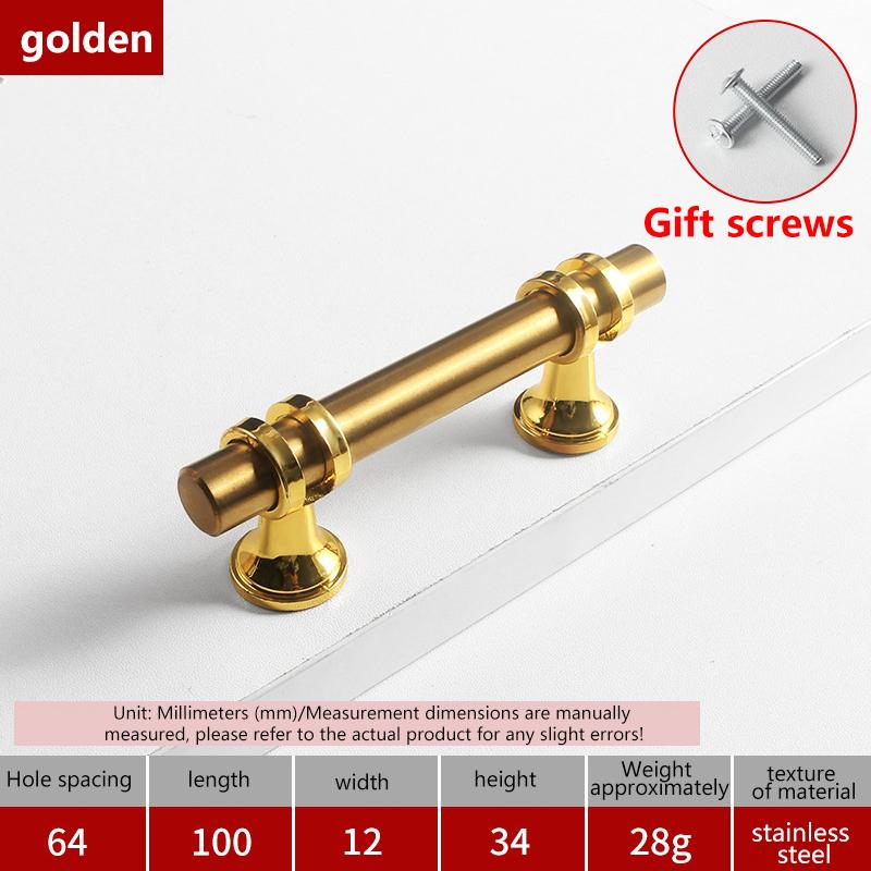 Modern Black Gold Cabinet Handles - Solid Drawer Knobs For Kitchen Furniture With Zinc Alloy Material