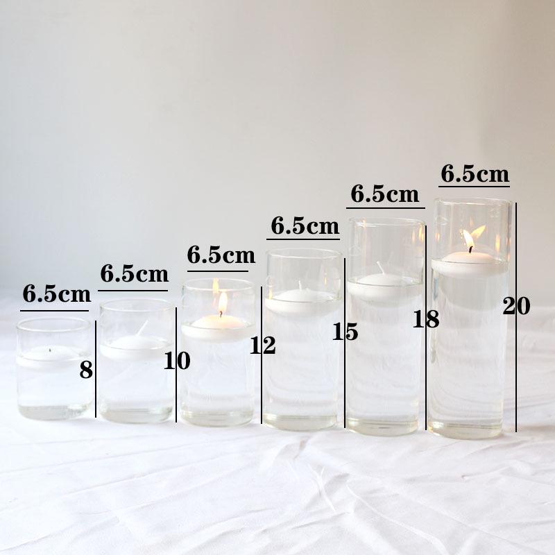 Glass Candle Holders for European Romantic Dinner, Wedding, Birthday, or Hotel Events - Floating Water Candles Included