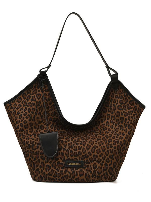 2024 Women's Versatile Leopard Print Large Capacity Crossbody Commuter Shoulder Bag