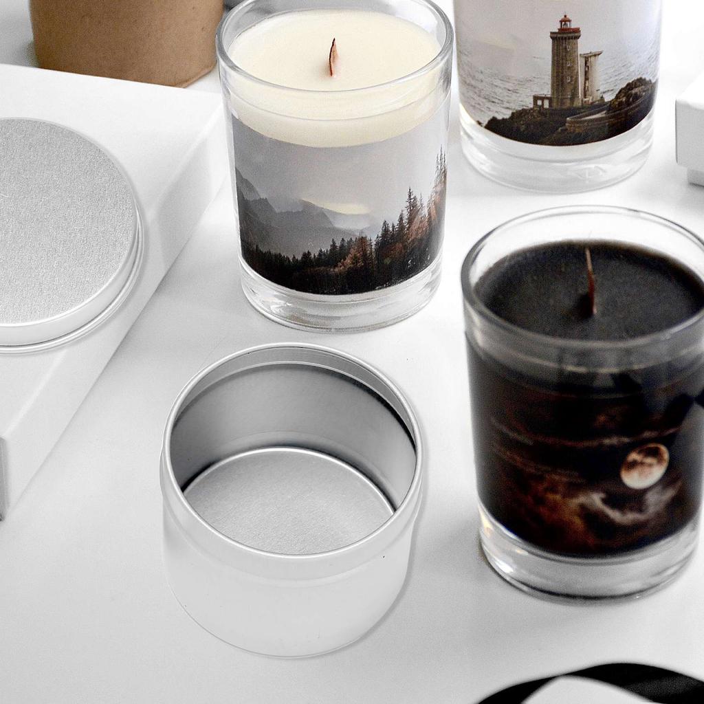 BHBL 24 Pack Tins Box Candle Tin Black Aluminum Jar Storage Empty Pot Plain Cans Cream Cosmetic Container