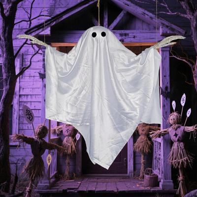 Halloween Decoration Realistic 5 FT Hanging Swing Ghost Decor with String Lights Spooky Cute Ghosts for Front Porch Yard Tree Festive Atmosphere
