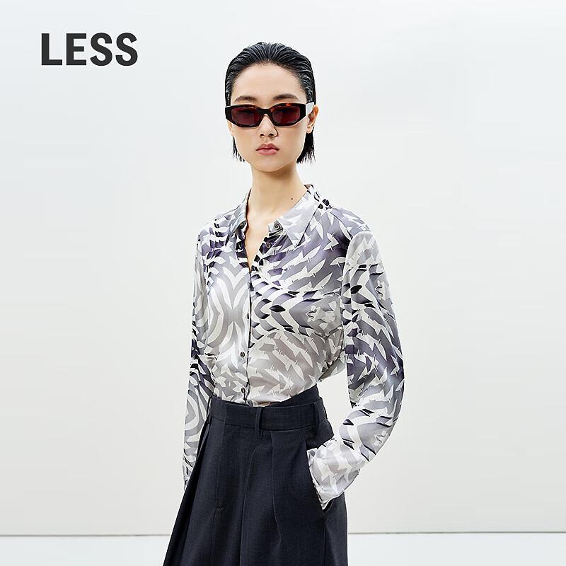 LESS 2025 Spring Silk Blend Long Sleeve Shirt L