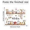 1Pc Painted Kitchenware Glass Jar Kitchen Dining Room Home Beautification Decoration Wall Sticker Pvc Material