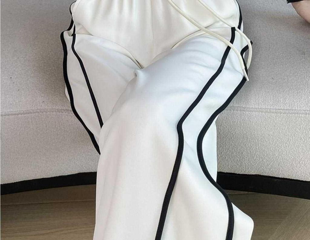 Ladies' Ice Silk Quick-Dry Wide-Leg Pants - Summer 2026 Casual White Straight-Leg Sports Trousers
