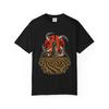 Scythe Windmill Spiral Cornfield T-Shirt Black Front Print Comfort Colors 1717