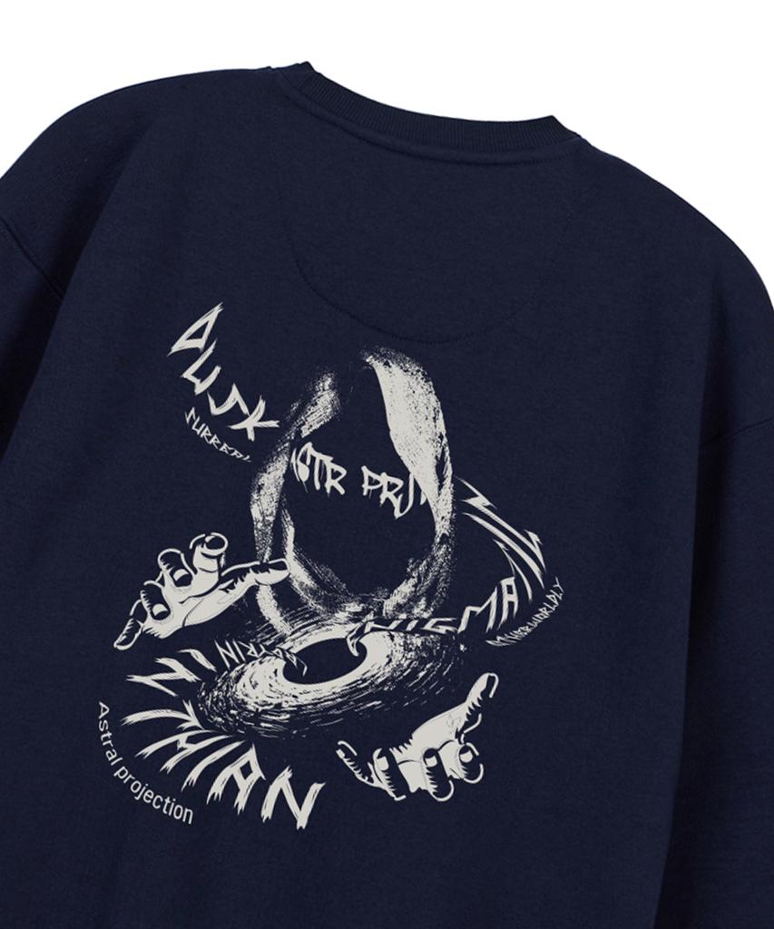 ASTRAL PROJECTION Ancient Monk Loose Fit Sweatshirt_Navy