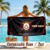Custom Text Beach Towel, Soft Absorbent Swimming Multi-use TowelGalatasaray FC