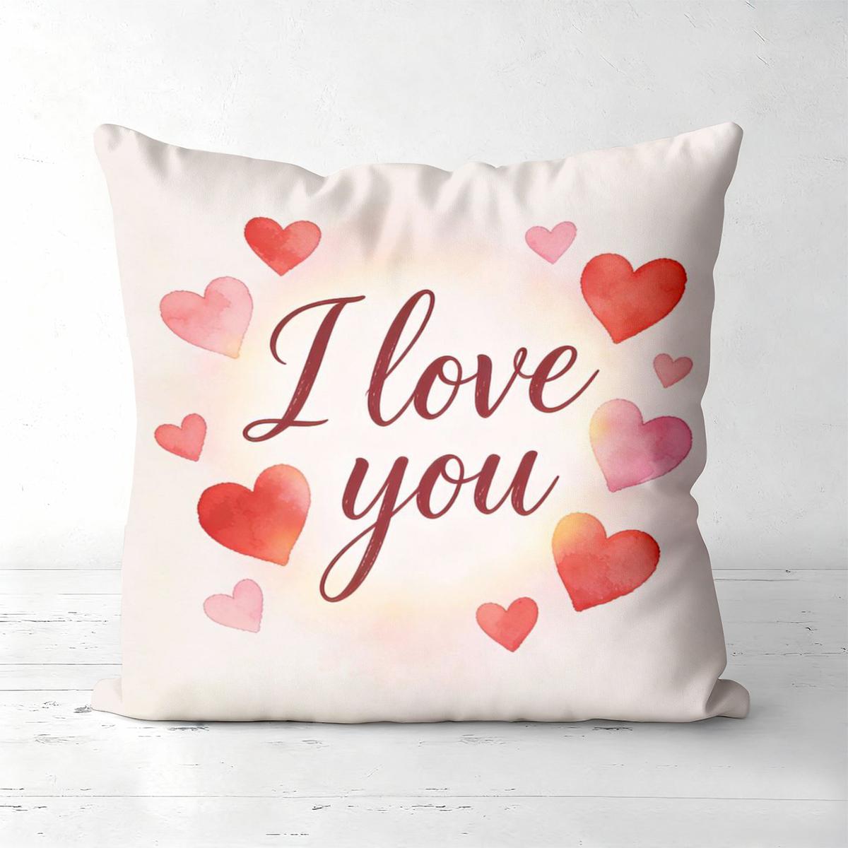 I love you Heart Patterns Happy Valentine Day Pillows Polyester pillowcase, sofa decorative cushion cov Headboard Pillow 45x45cm