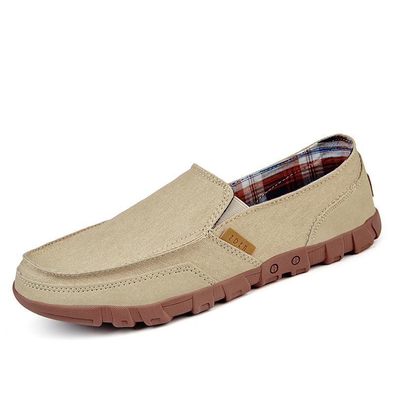 Summer Men's Korean Style Canvas Loafers: Trendy, Washable, Versatile Casual Shoes in Plus Sizes 47-48.