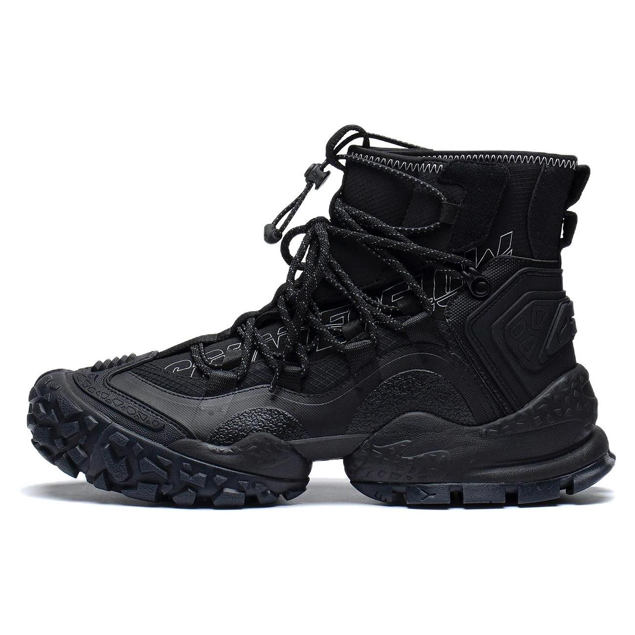 

Новые нескользящие износостойкие спортивные повседневные кроссовки с высоким верхом LiNing Мужские черные AGLS153-2 40