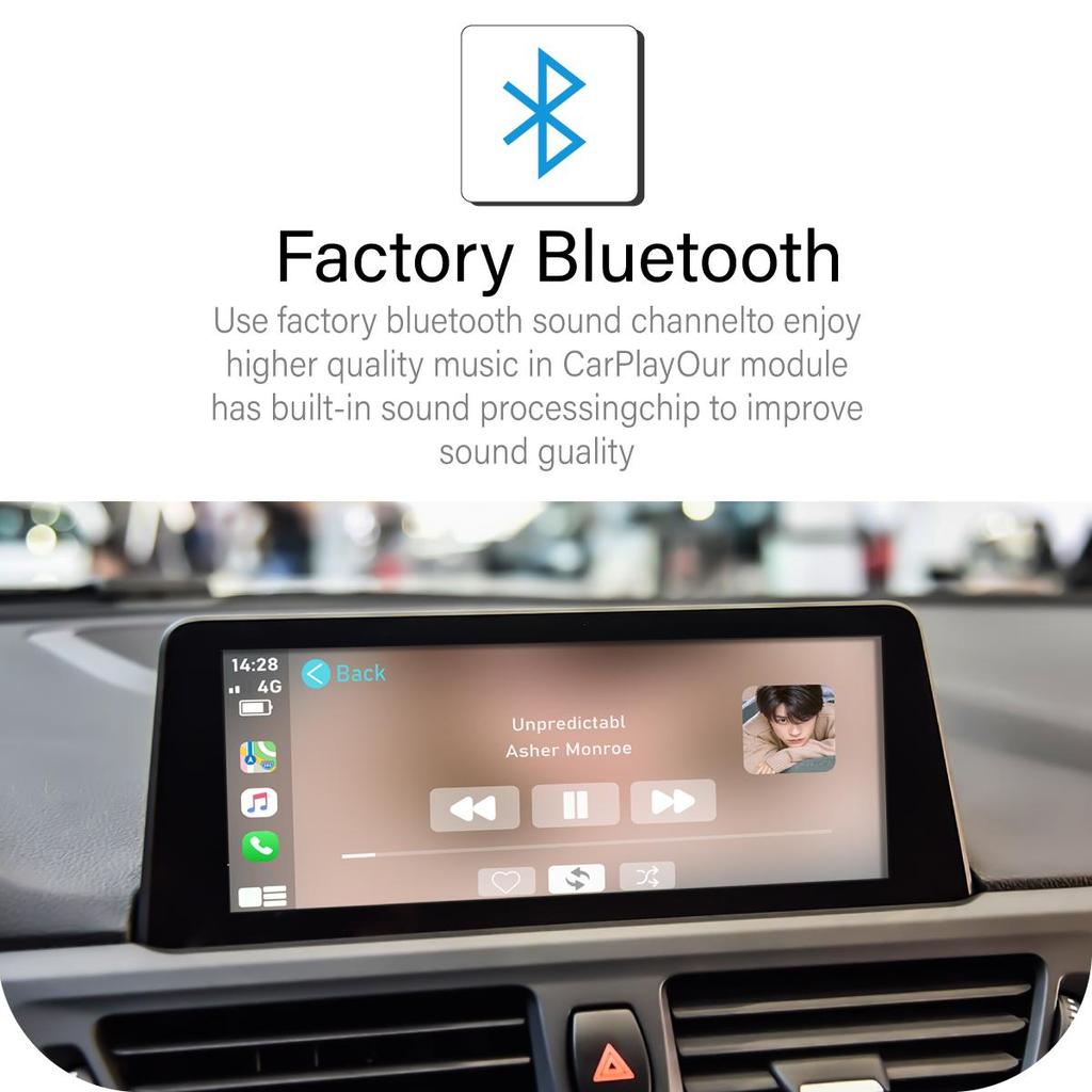 Sinairyu Wireless CarPlay Android Auto Retrofit Kit Mirror-Link Compatible For BMW 1-7Series X1 X3 X5 X6 w/NBT System