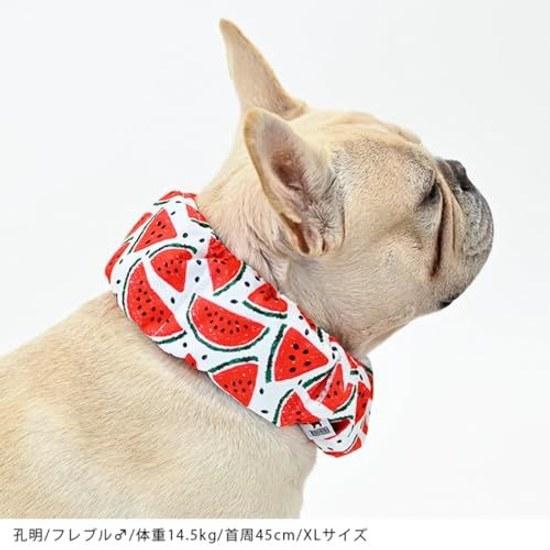 Cool Neck Dog All 23 Patterns Summer Heat Countermeasure Cooling Lead Hole Included Ice Pack Back Fabric Waterproof Aluminum French Bulldog Fureblu L