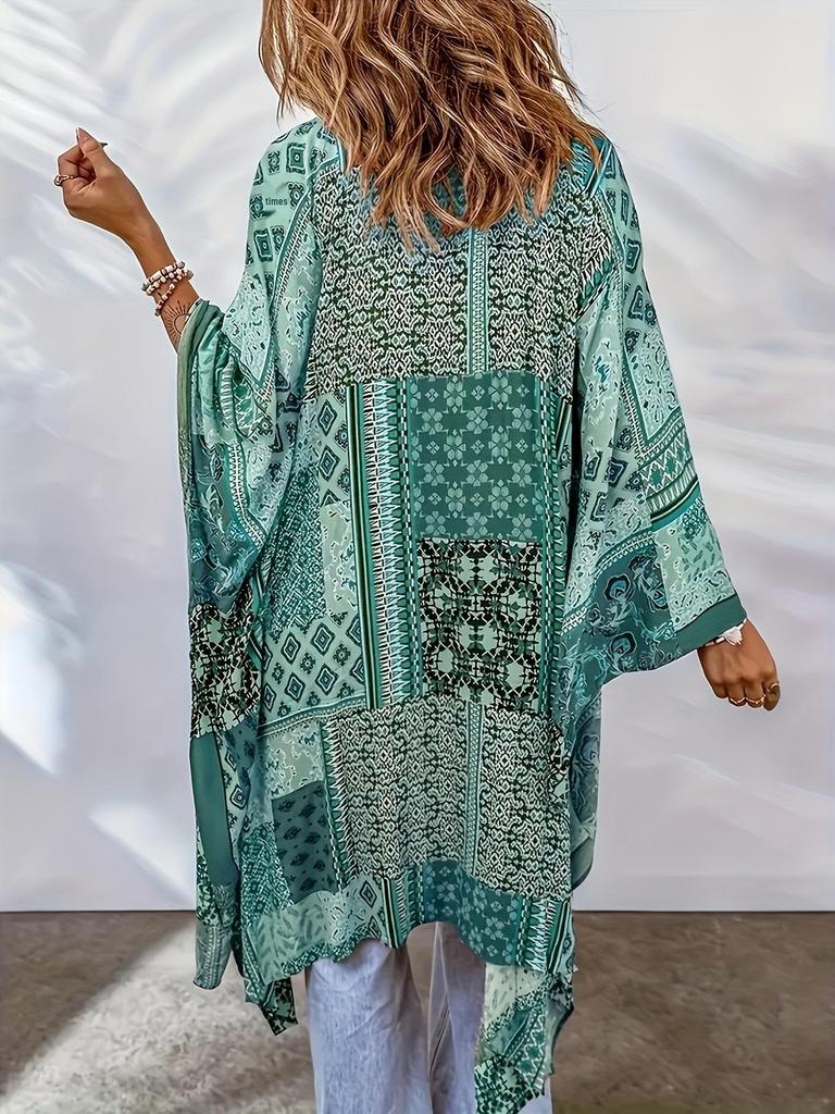 Women's Bohemian Aztec Print Cardigan Cloak - Spring/Autumn Collection