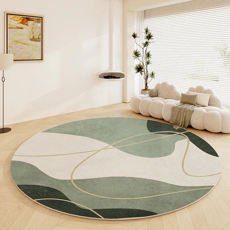 ~O~Nordic Abstract Round Rug – Fluffy Soft Thick Non-Slip Mat for Bedroom & Living Room Décor