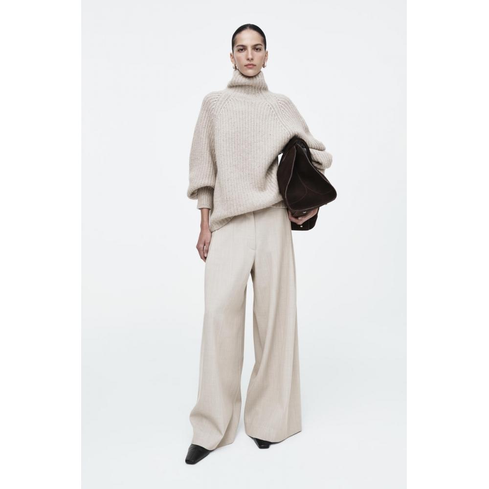 

Cos Japan Relaxed Wool Blend Wide Leg Pants light beige/40