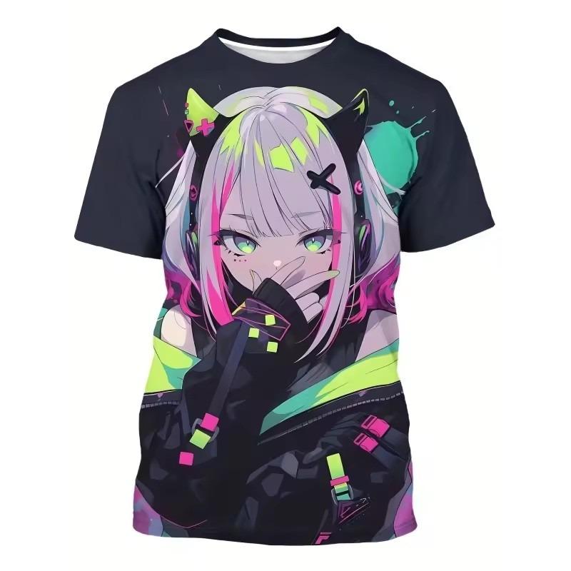 Cute Cool Girl Pattern T Shirt Men Personalized Fashion 3D Printed Short Sleeve Tops Summer Casual Unisex Clothing