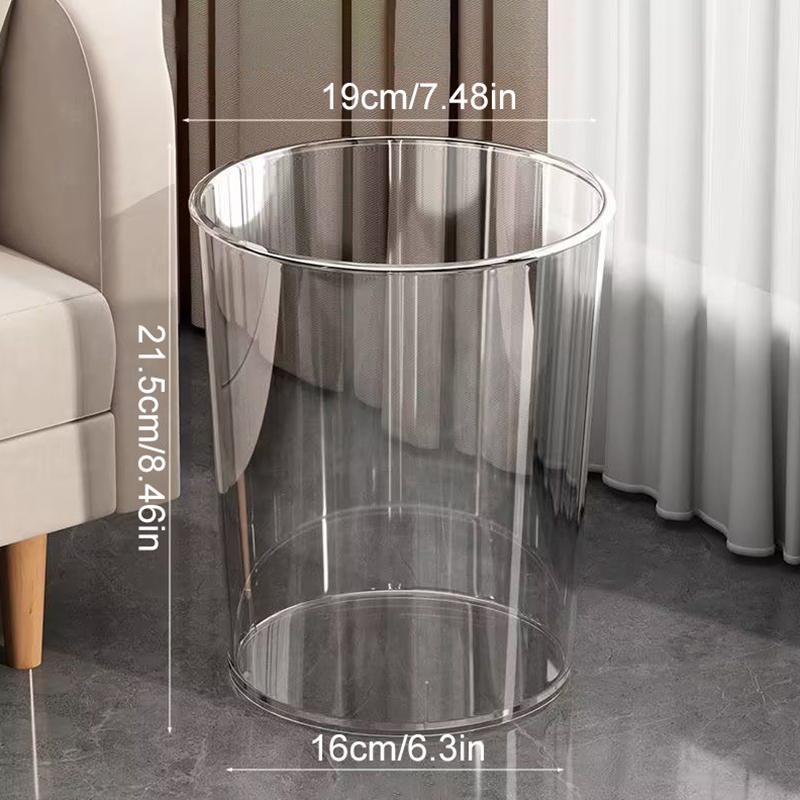 1PC Waste Basket Storage Bucket Garbage Container Kitchen Dustbin Transparent Luxury Without Lid Trash Can Garbage Bin