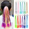 Colored Hair Extensions for Kids Ponytail Hair Accessories Clip In Ponytail with Rubber Bands for Women Synthetic Hair Pieces