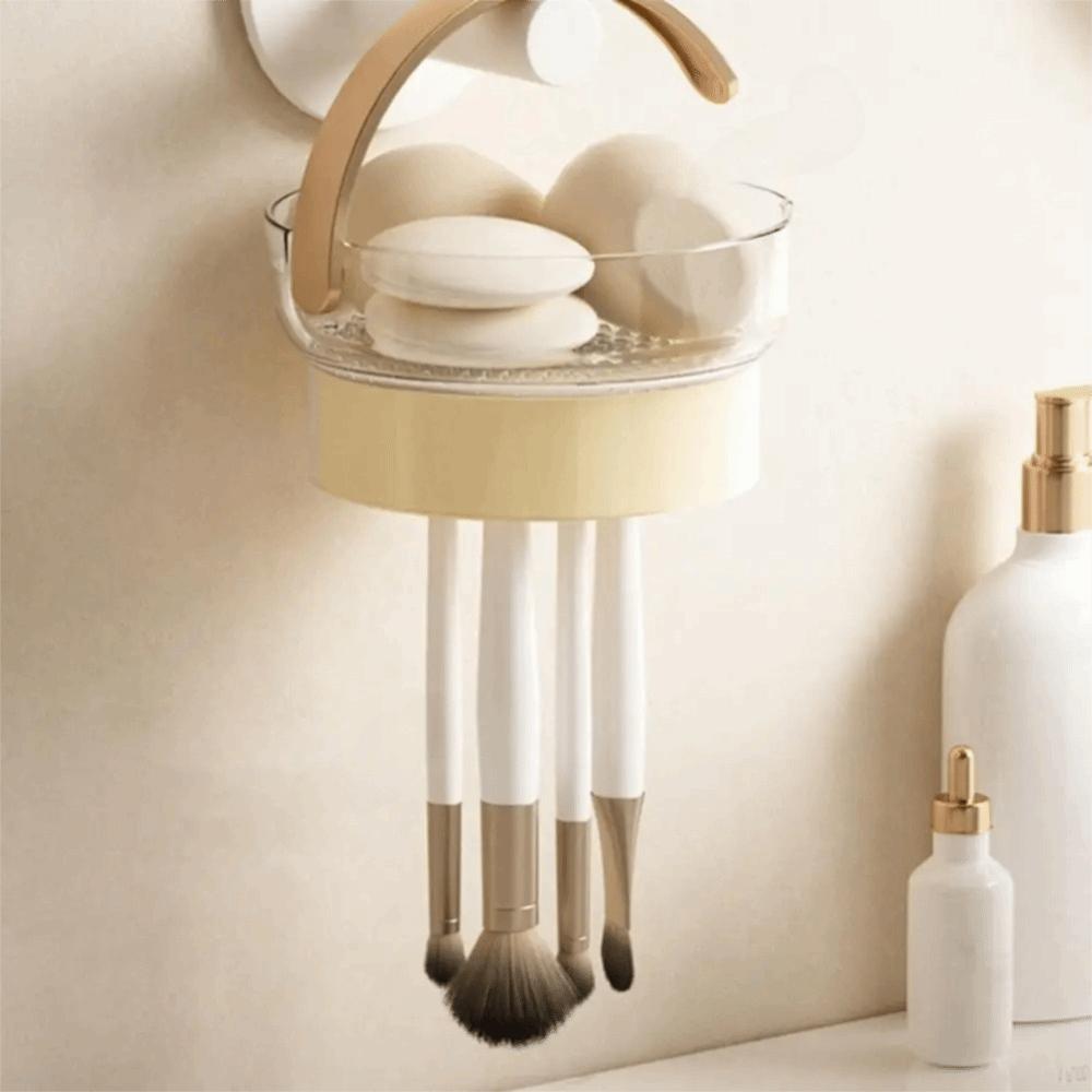 Large Capacity Makeup Brush Cleaner Bowl 2-in-1 Desktop Organizer Box  Pen Holder