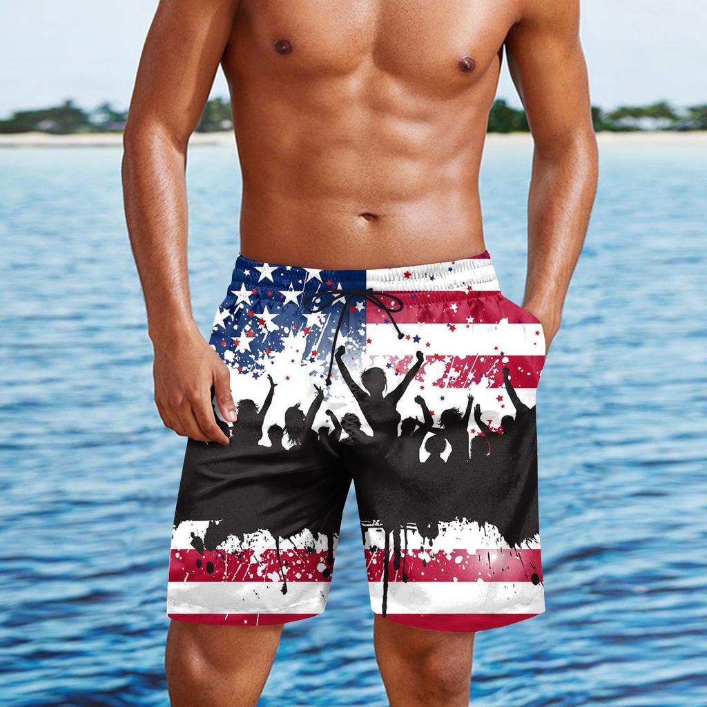 Men's Independence Day Print Casual Fashion Shorts Men's Printed Loose Breathable Shorts