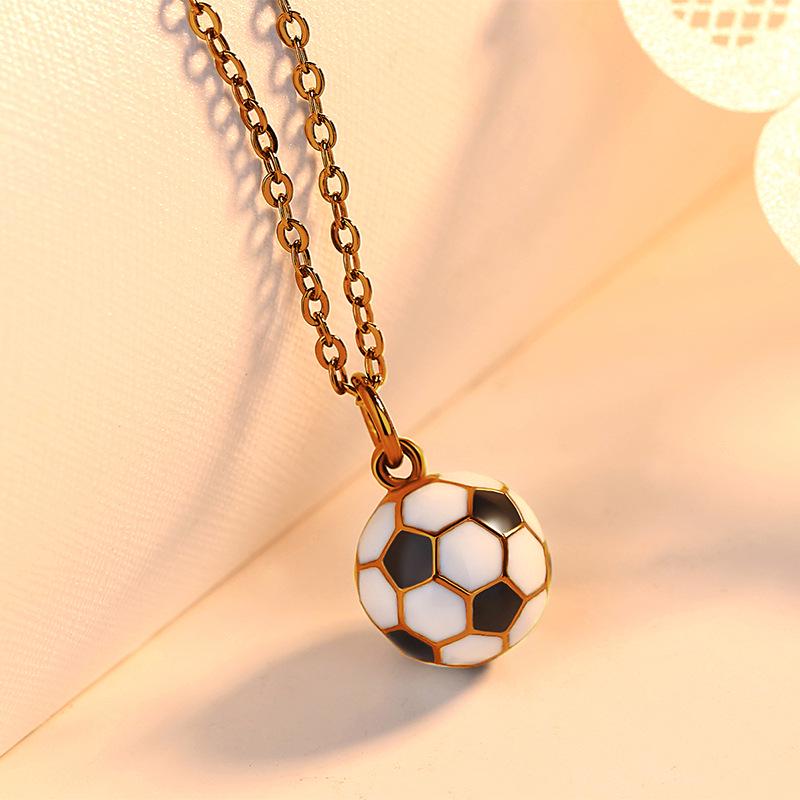 Women's World Cup 3D Gold Football Pendant Necklace