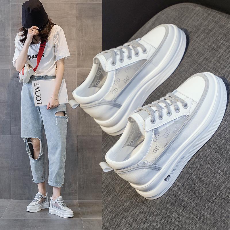 2021 Spring/Summer Women's Trendy Platform Mesh Boots: Height-Enhancing, Breathable, Casual Style