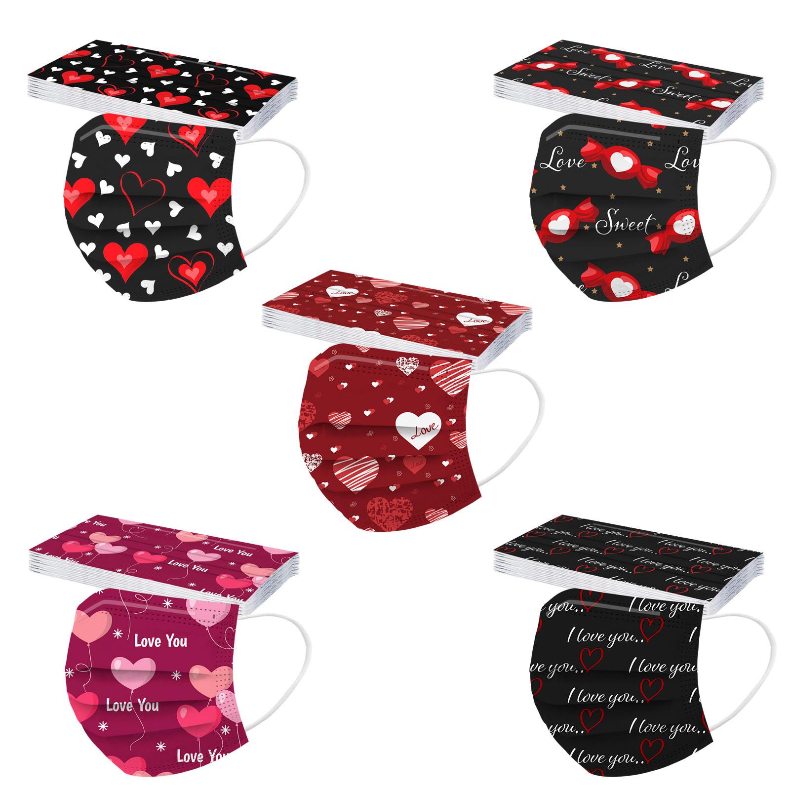

Valentine s Day Disposable Face Mask For Adult Valentines Masks With Design Cute Paper Masks Full Face