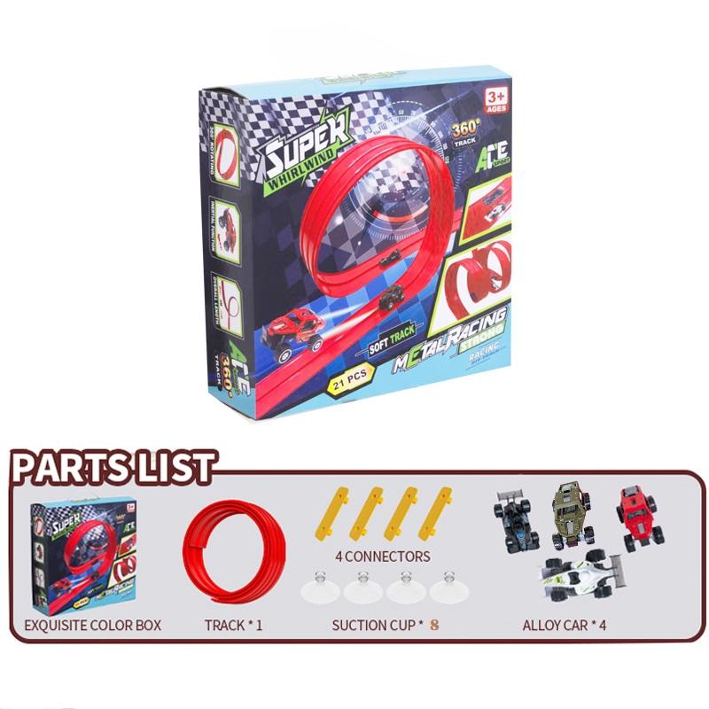 

Track Car With Inertia Return For Kids Rolls Up Portable Diy Racetrack Birthday Gifts For Kids Diy Assembled Plush