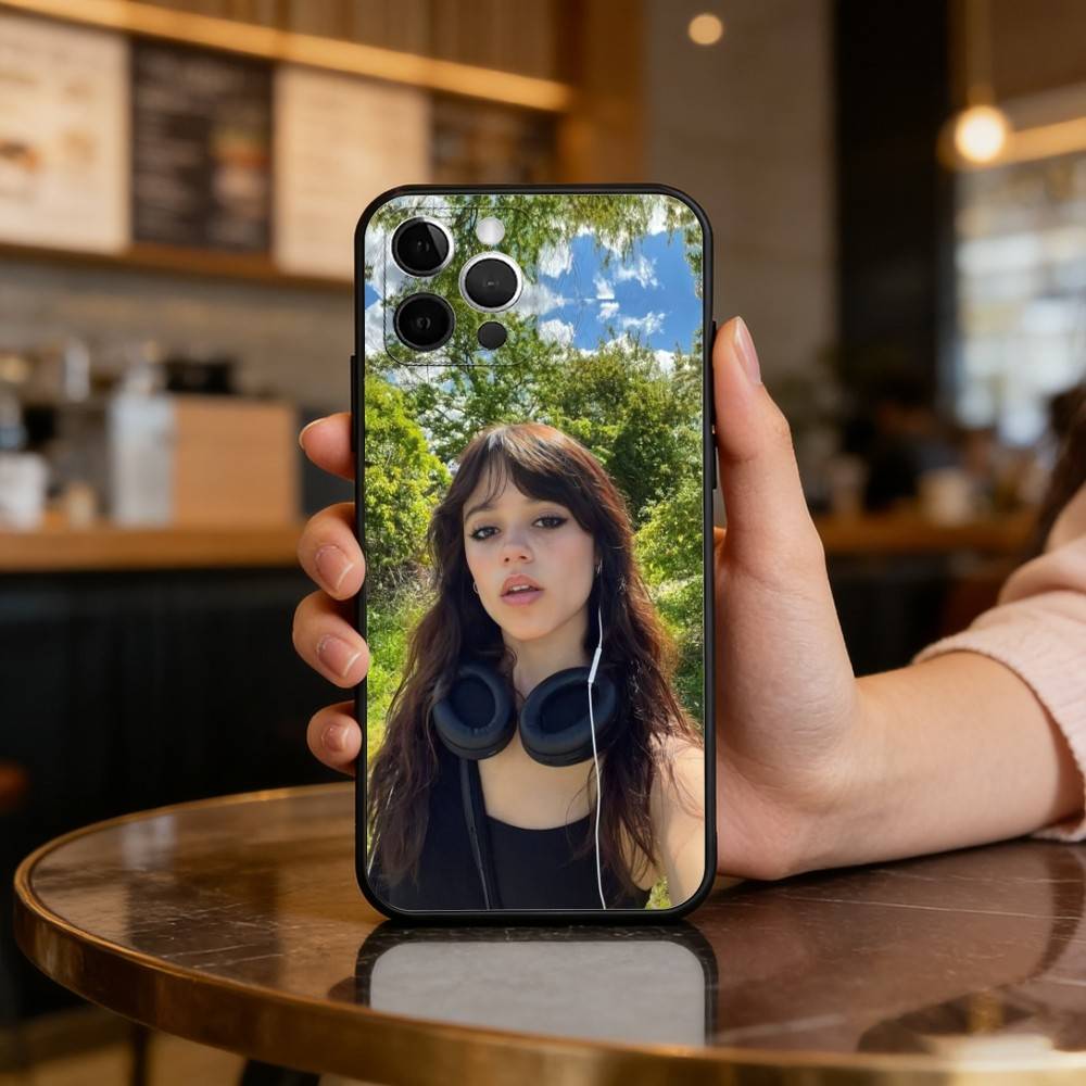 J-Jenna O-Ortega-GA Phone Case For iPhone 17,16,15,14,13,12,11 Plus,Pro Max,Soft Silicone Black Cover