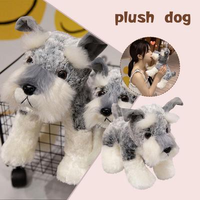 Simulation Cute Schnauzer Dog Plush Toy Doll Sleeping Doll Holding Gift Birthday Plush Children V2J3