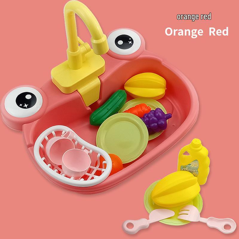 Children's Pretend Play Electric Sink with Circulating Water and Vegetable Washing Features