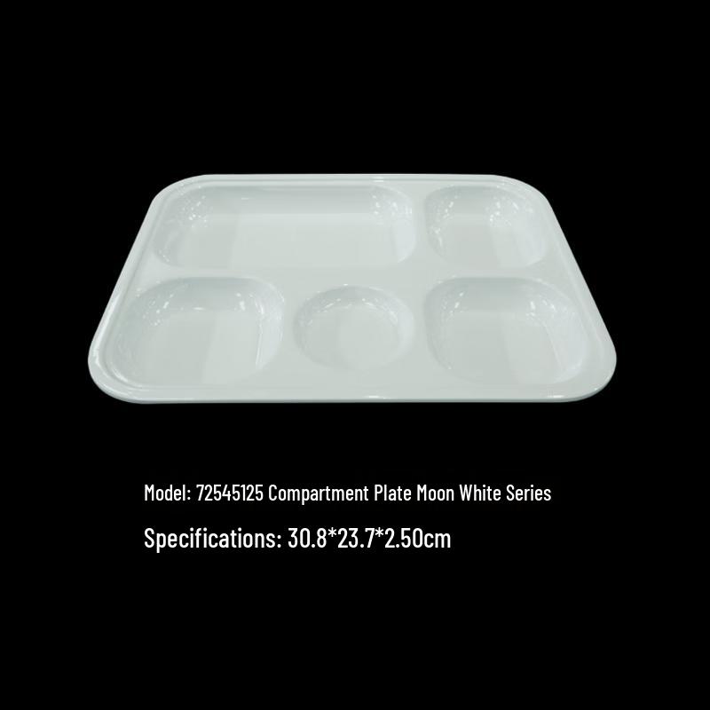 Five-Compartment Melamine Dinner Plate