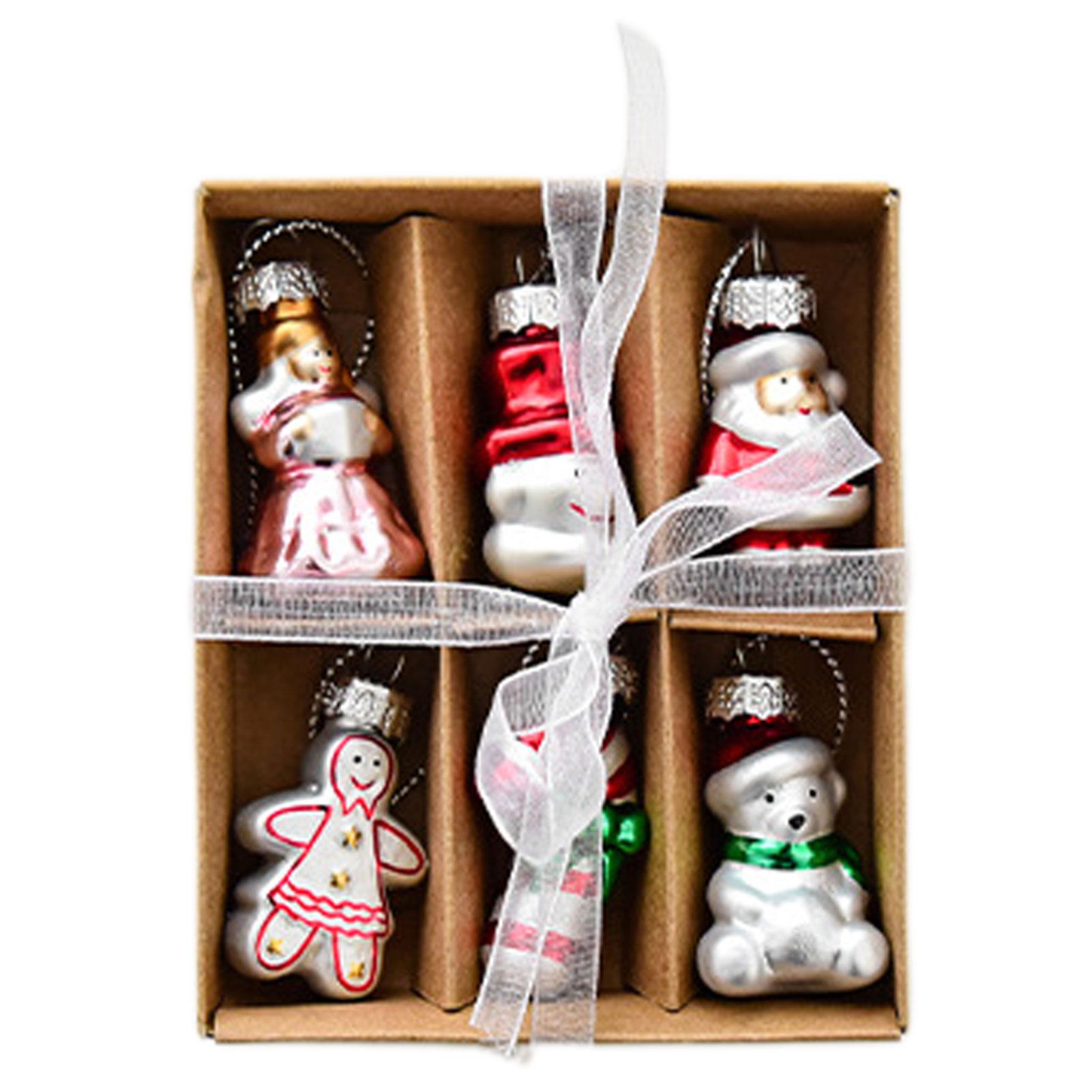 

1 Набор Рождественские Стеклянные Расписные Украшения Санта Снеговик Подвесные Шары Уникальный Витражный Праздничный Подвесной Декор As Shown