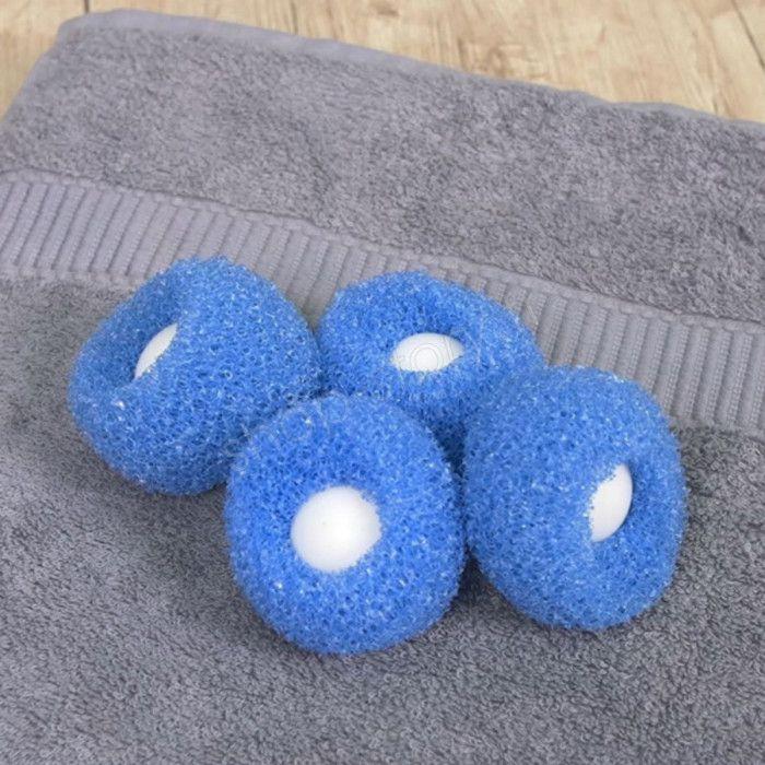 Balles de Lavage Écologiques - WASHBALL - Pack de 4 - Réduction de Lessive - Élimination des Peluches - Durable