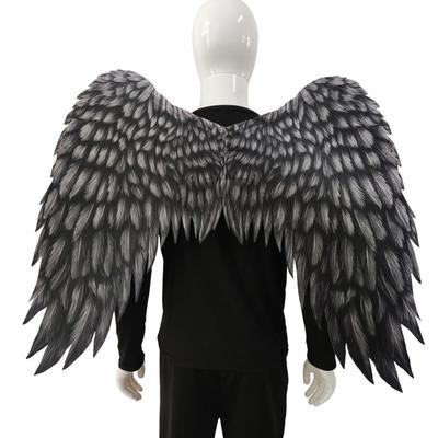 Halloween 3D Engelsflügel Schwarz Weiß Anime Cosplay Flügel Halloween Party Kostüm Federflügel Party Show Requisiten Festivalbedarf