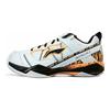 Li Ning Invincible Ace Tiger Stripe Bequeme Mode Stoßdämpfung Rutschfest Abriebfest Low-Top Badmintonschuhe Herren Sneaker Weiß AYAR015-16