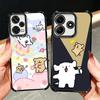 Kawaii Line Puppy Cute Soft Phone Case For Xiaomi Redmi Note 14 15 Pro Plus 13 12 11S 11T 5G 10 9S 9 Plating Anti-Fall Fundas