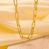 18K Gold Trendy Cuban Link Necklace: European & American Style, Non-Fading, Fashionable Personalized Chain, High-End Jewelry.