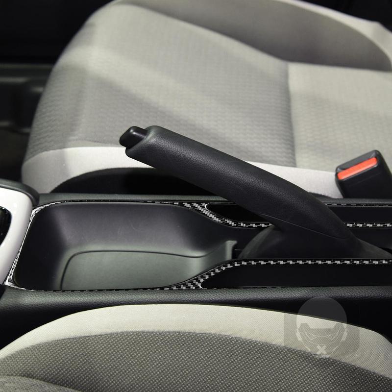 Real Carbon Fiber Car Accessories Handbrake Frame Decorative Trim Cover Soft Sticker For Honda Fit /Jazz GR9 2024 2025