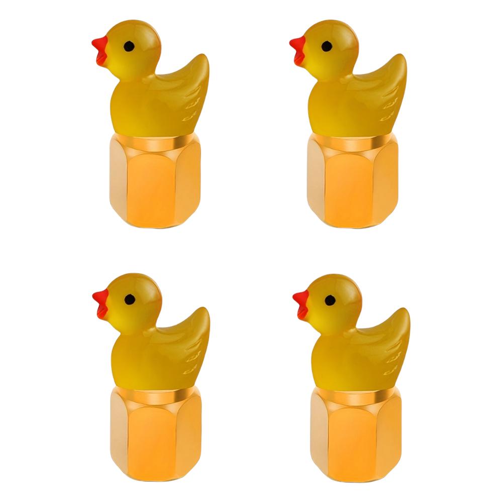 4Pcs Cute Duck Glow in The Dark Tire Valve Caps Auto Tire Valve Stem Caps Valve Covers for Cars Motorcycles and Bicycles Stem Caps1